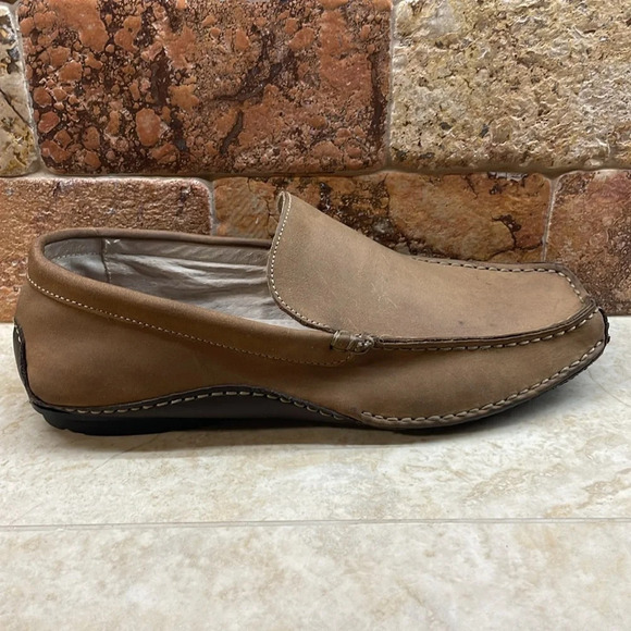 Varese Men’s Shoes Slip On Loafers Faux Leather Square Toe Light Brown Size 13 - Picture 12 of 15